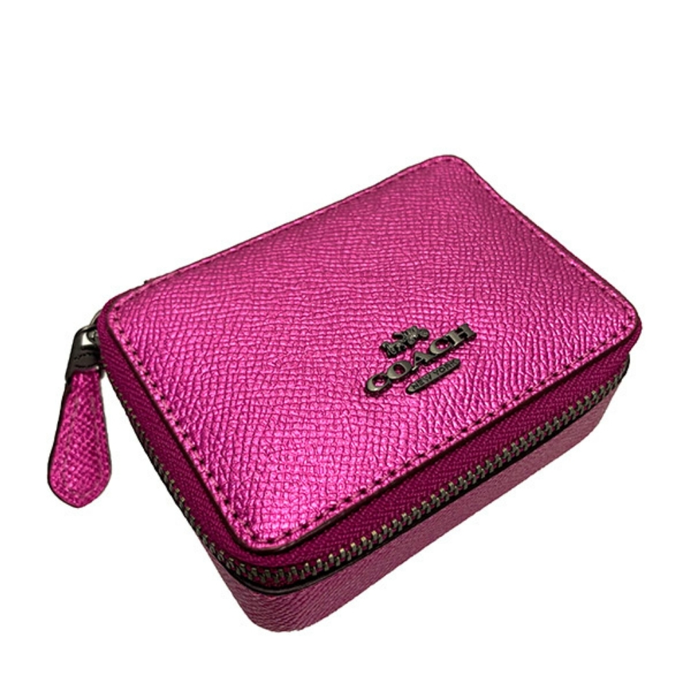 COACH Metallic Cerise Pink Triple Pill Box  F37569